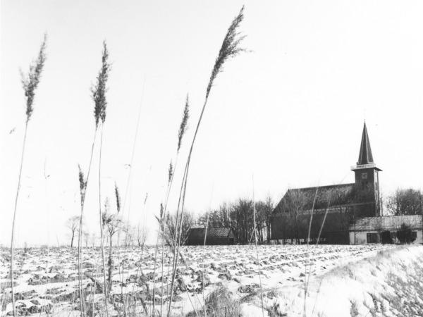 Saaxumhuizen in de sneeuw